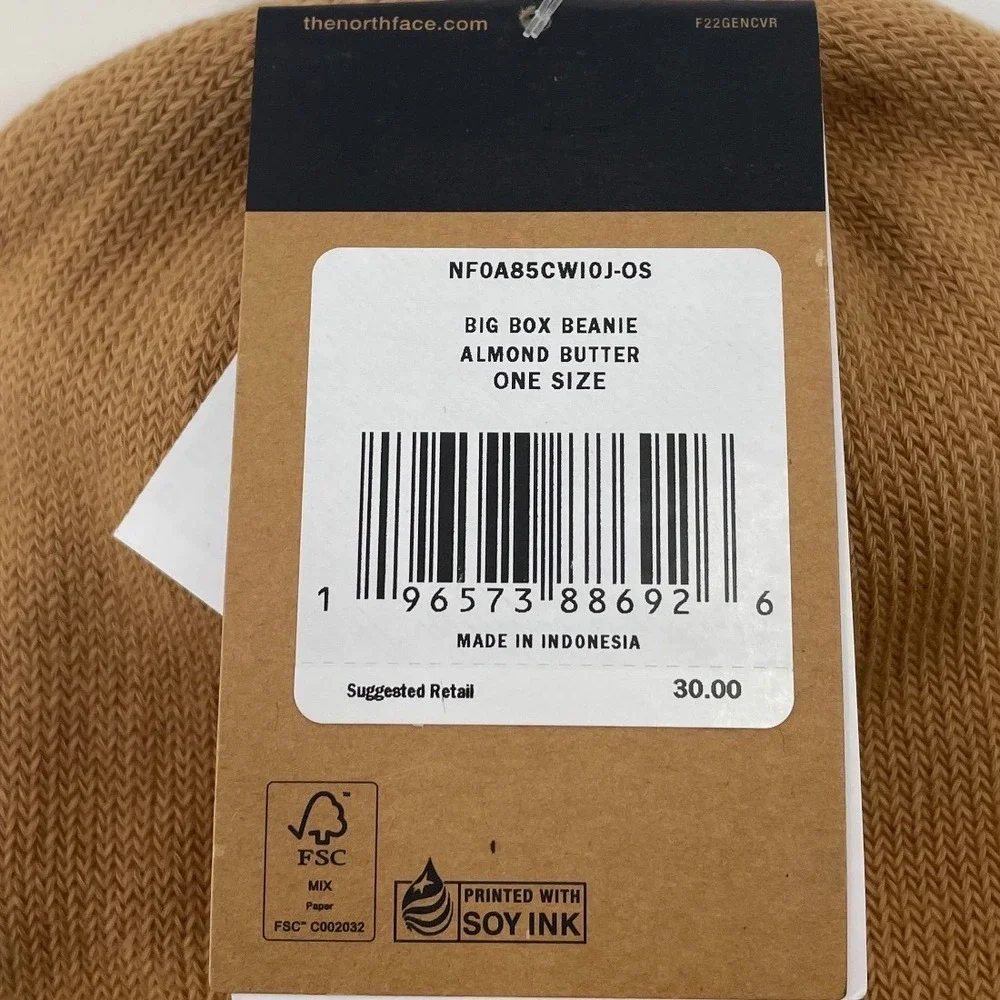 The North Face Beanie Big Box One Size Almond Butter New